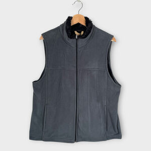 DAKINI Polartec Vest Womans XL Gray Fleece Pockets Hiking Activewear NEW